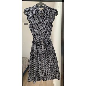 Floral Button Front Midi Dress